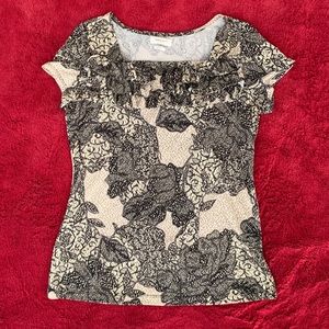 Van Heusen Ruffle Lace Look Tee